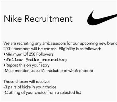 nike official promotion instagram fake|Fake Nike Recruitment Campaign Scam .